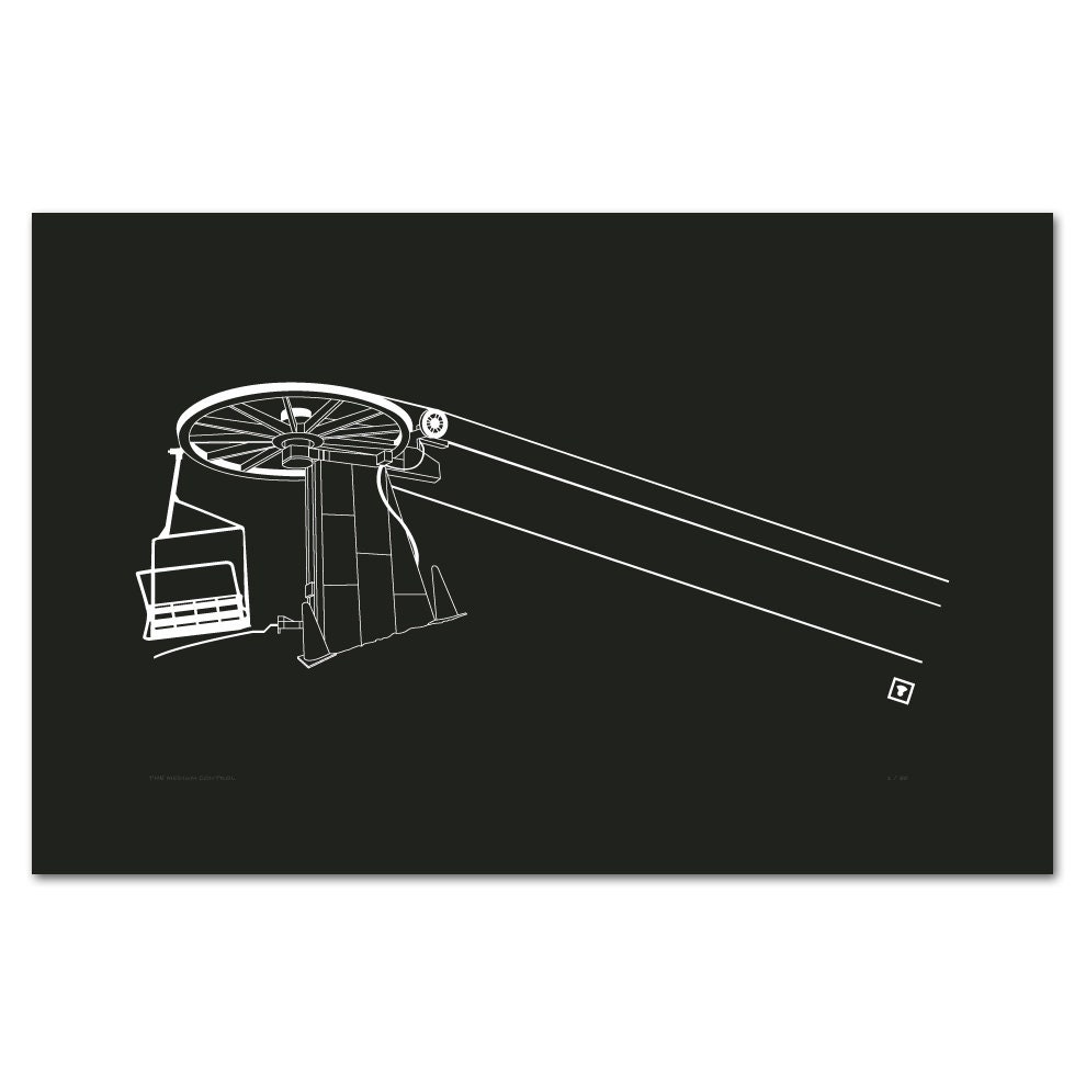 Art Print - Chairlift - Hand Screen Printed - 11 x 17"