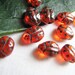 Lady Bug Beads in Hyacinth Czech Glass(10) b1942