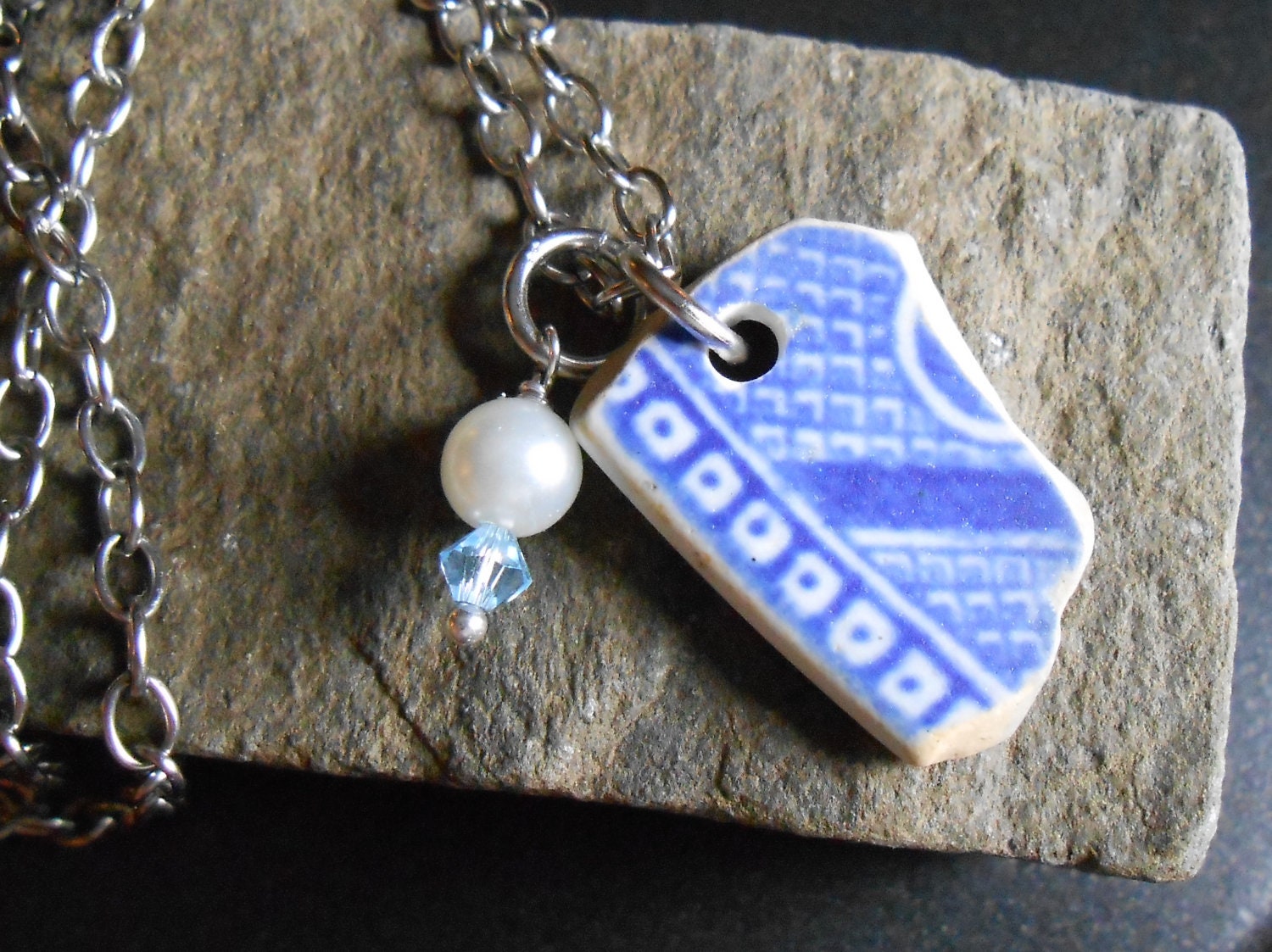 MING - Genuine Shipwreck Pottery Necklace - Sea Glass Jewelry