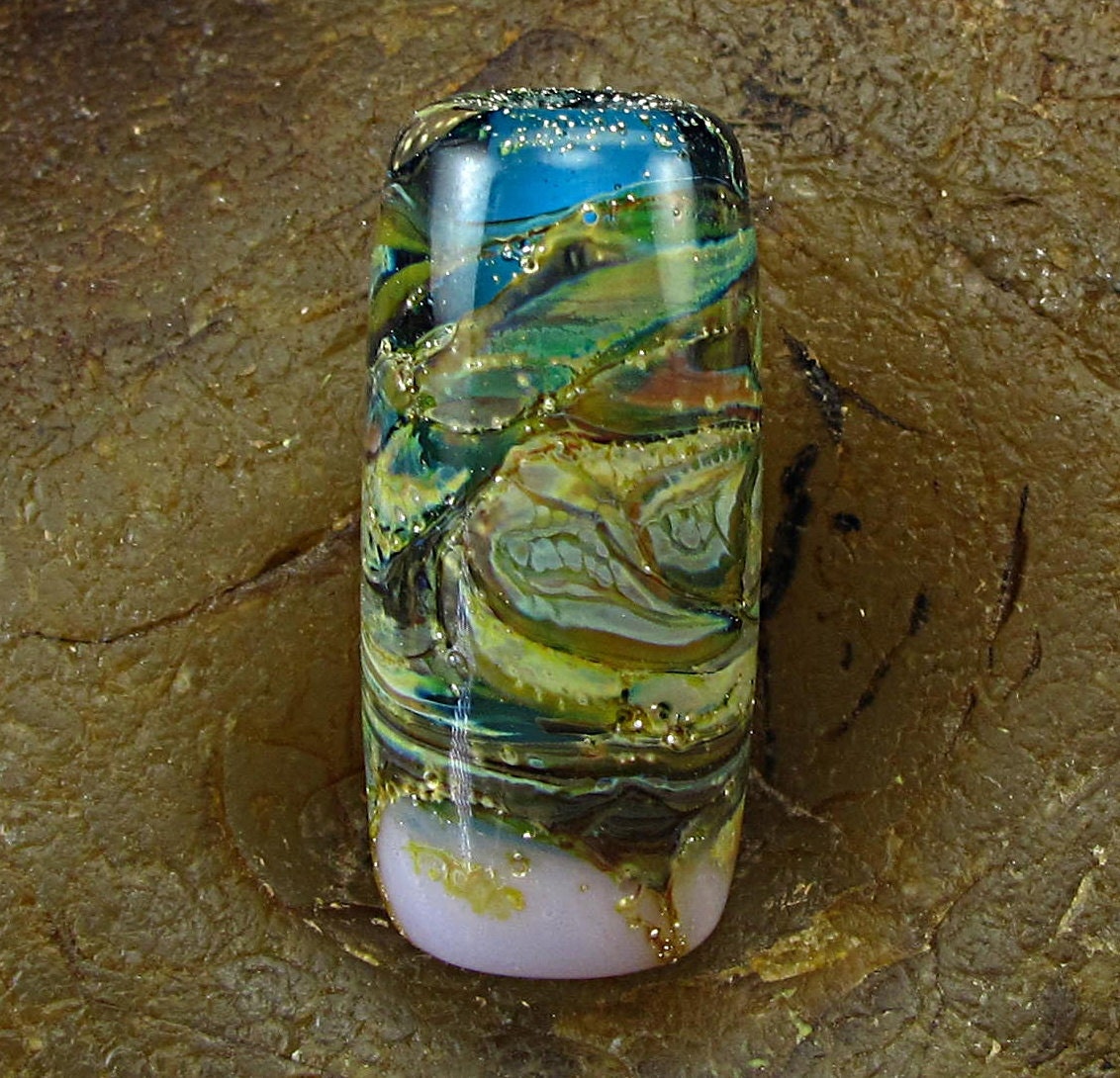 Handmade Lampwork Glass Focal Bead -Frit- by Jason Powers SRA