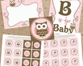 Girl Owl Baby Shower Printable Decorations