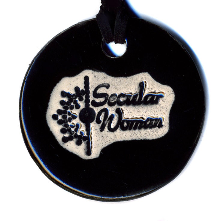 Secular Woman Fundraiser Ceramic Necklace in Black