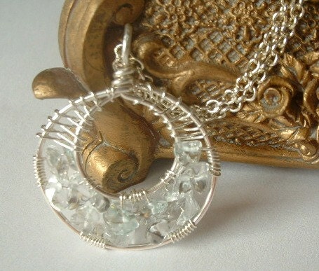 Light Blue Topaz Goddess Wrap Necklace Petite