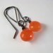 Gemstone Earrings, Faceted Orange Carnelian Oxidized Sterling Earrings Halloween