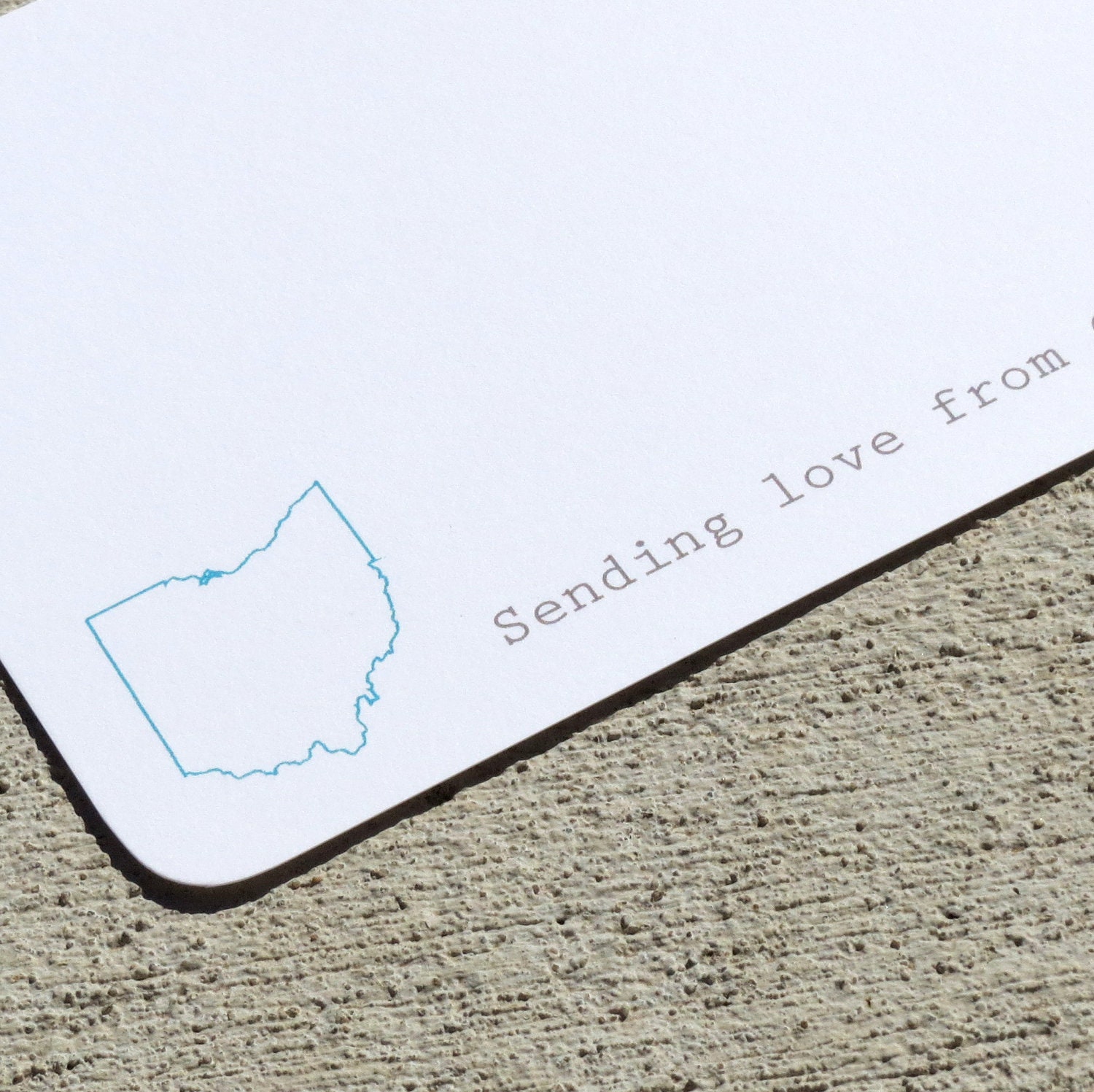 State Personalized Stationery -  Set of 8 Notecards - Any State