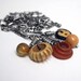 Bakelite Buttons Sterling Charm Necklace Long Chain Vintage . Gramma's Sewing Box III