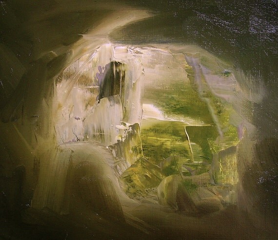 Original painting, small abstract, Tunnel Vision Series (ii), 7 x 10 inches