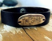 tri girl leather cuff bracelet
