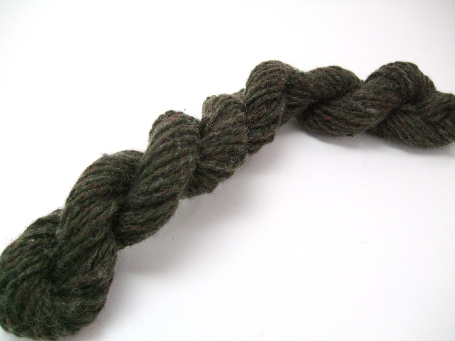 Recycled yarn - green wool, bulky weight