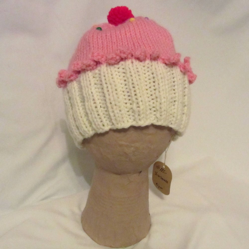 Pink Cupcake Hat - Size 0-3 Months