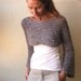 grey shrug / Stoney Isle Chunky bamboo mix / cropped sweater / size medium