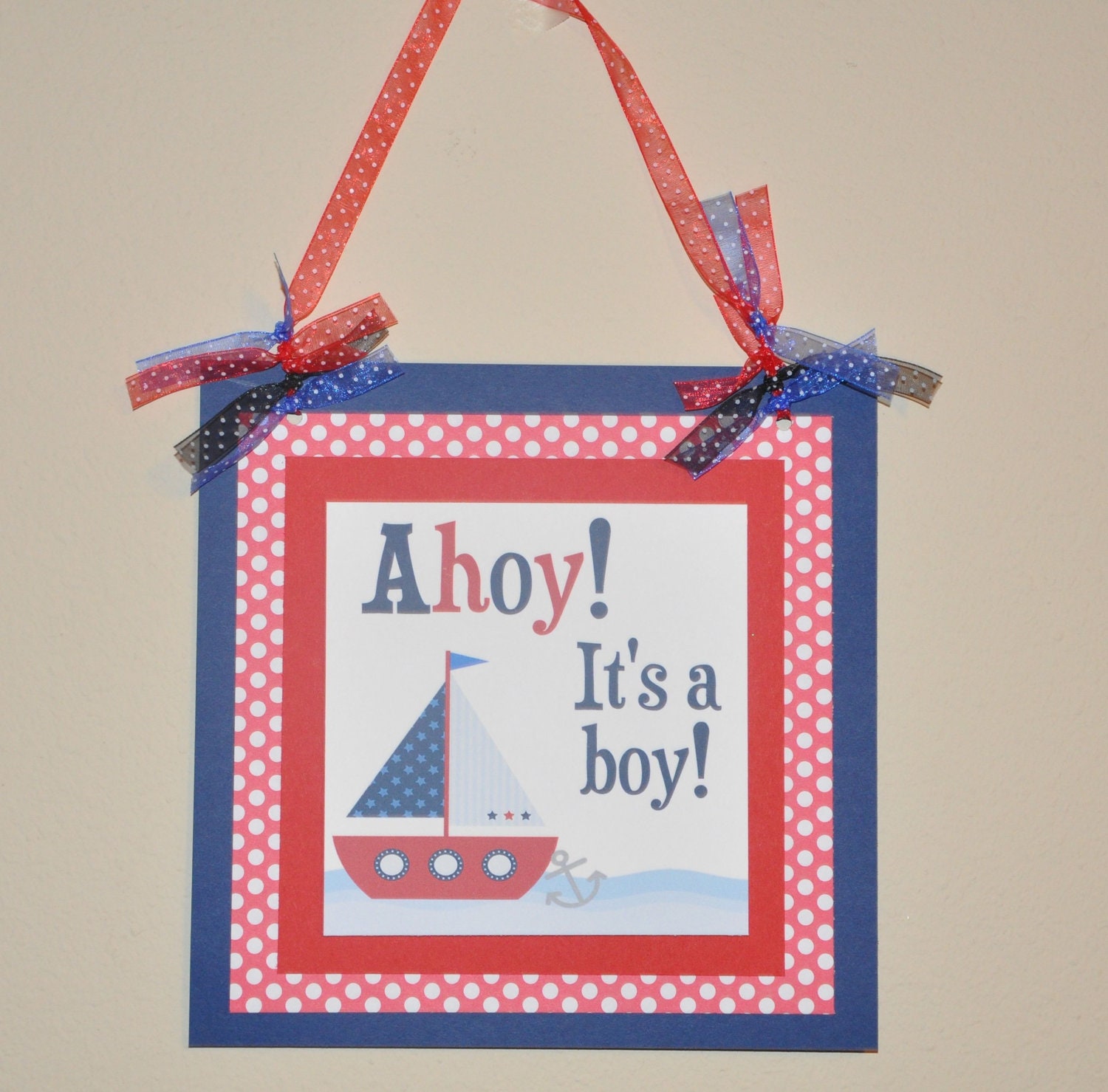 Nautical Door Sign. Baby Shower. Baby Sprinkle. It's a boy.Sailing. Door Sign. Welcome SIgn. . Sailboat. Anchor.