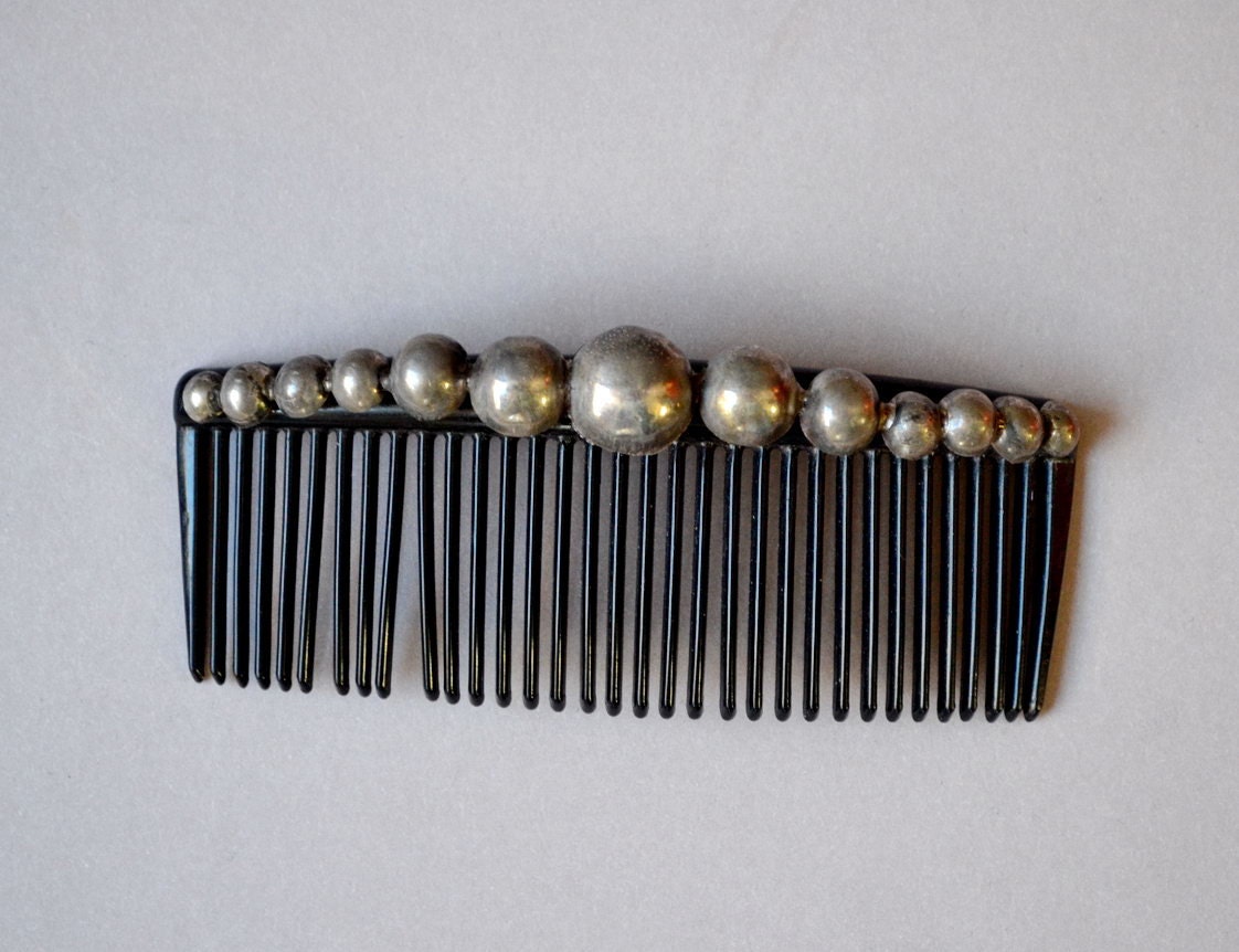 1950s Hair Comb Large Sterling Silver