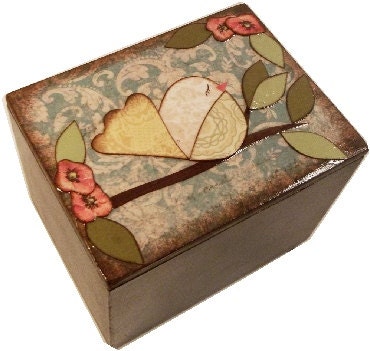 Keepsake Box Trinket Box Treasure Box  READY TO SHIP  Small Jewelry Bird Box