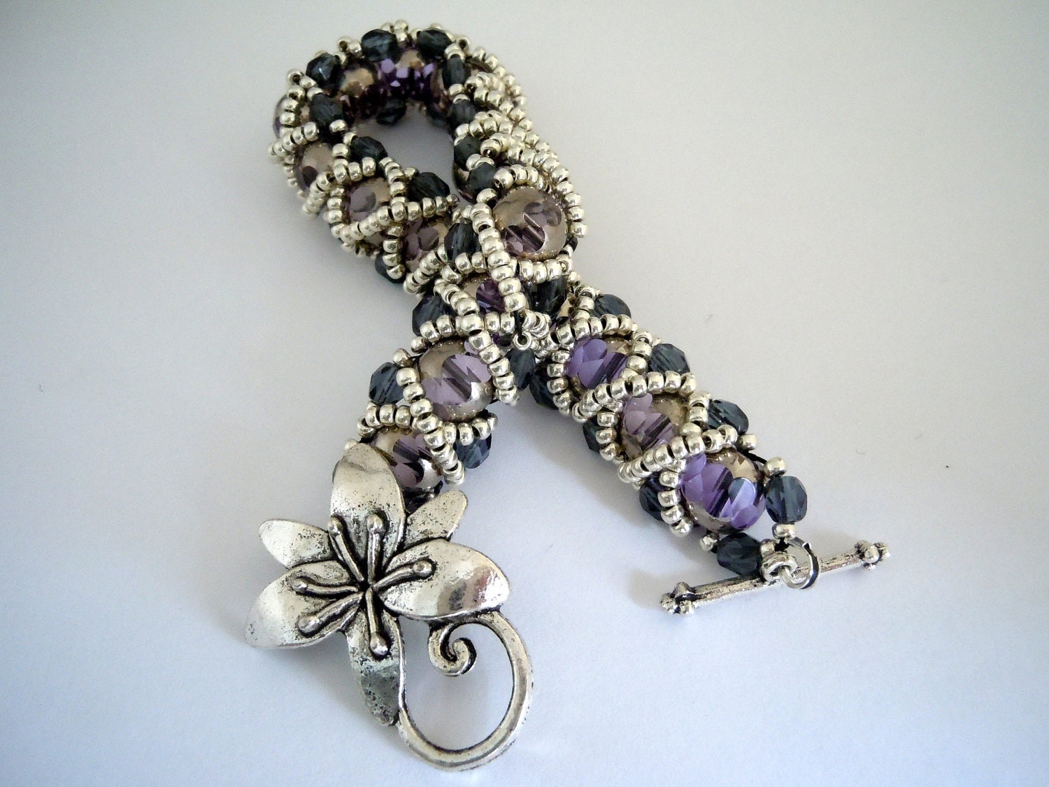 Lavender Glass Bead Bracelet