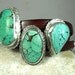 Turquoise and sterling silver Wrap Bracelet in leather and stone