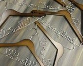 Bridal Party Hangers Brown Wooden Personalized Bridal Photo Props by OriginalBridalHanger