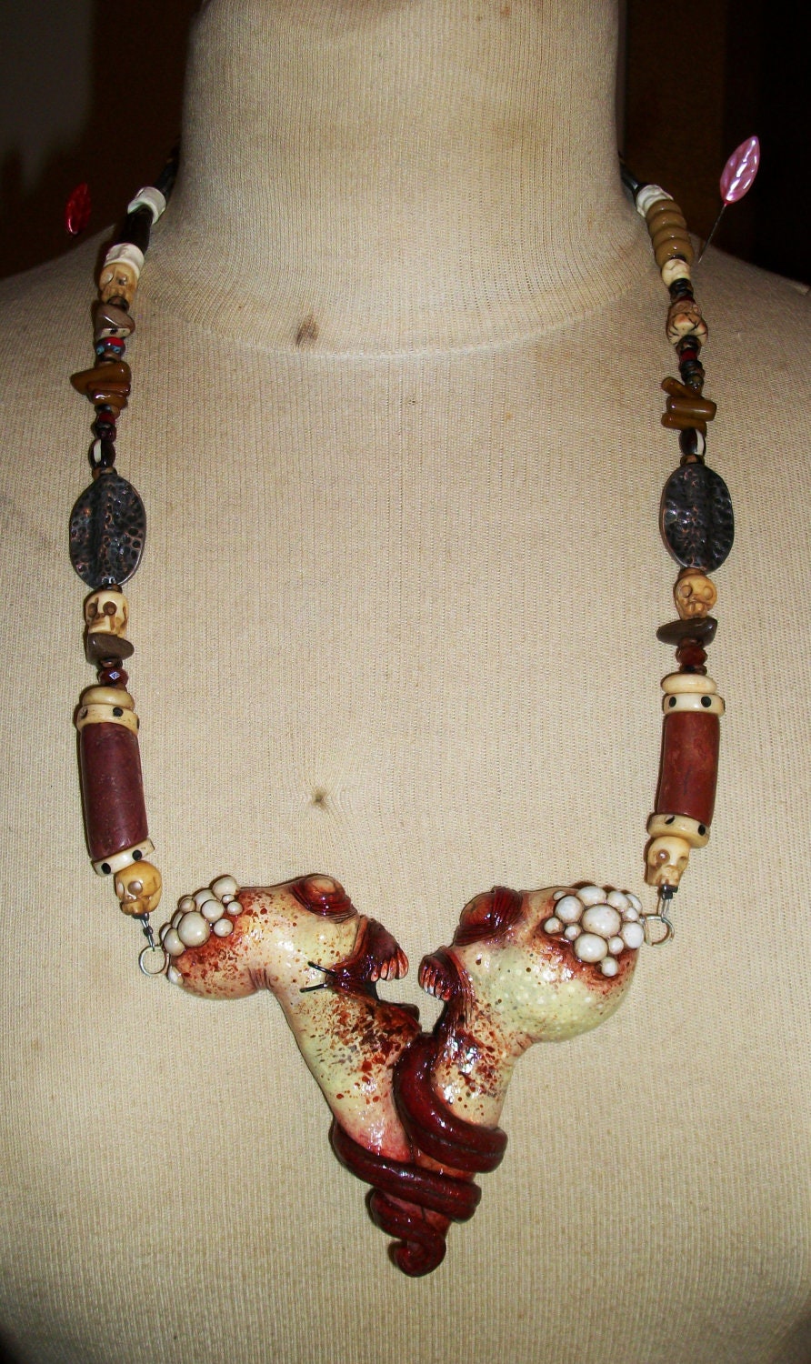 Boil Monster Love ZombieHead Necklace