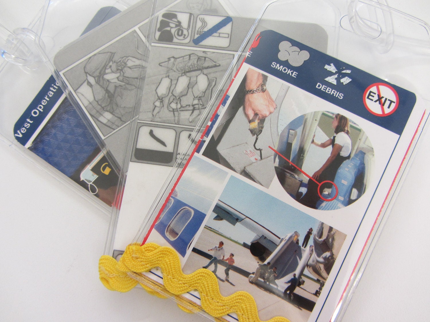 Luggage Tag- made from real airline safety cards- Choose 1