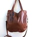 SAMPLE//Agatha Fold Over in Chestnut Brown Leather with Clip On Adjustable Strap