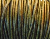 On Sale 3.5 yards 1.5mm Leather Cord USA cord, natural dark green
