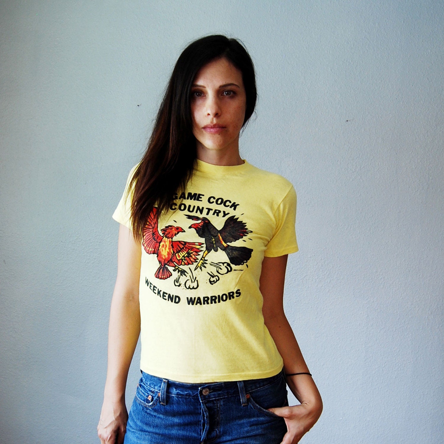 vintage NOVELTY tee / 1970s WEEKEND warrior graphic top
