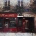 Framed Paris Art Print - Cafe Des Amis by Chiu Tak Hak -Paris Cafe Bistro France French Artwork Painting Red Paris Streets Kitchen Decor