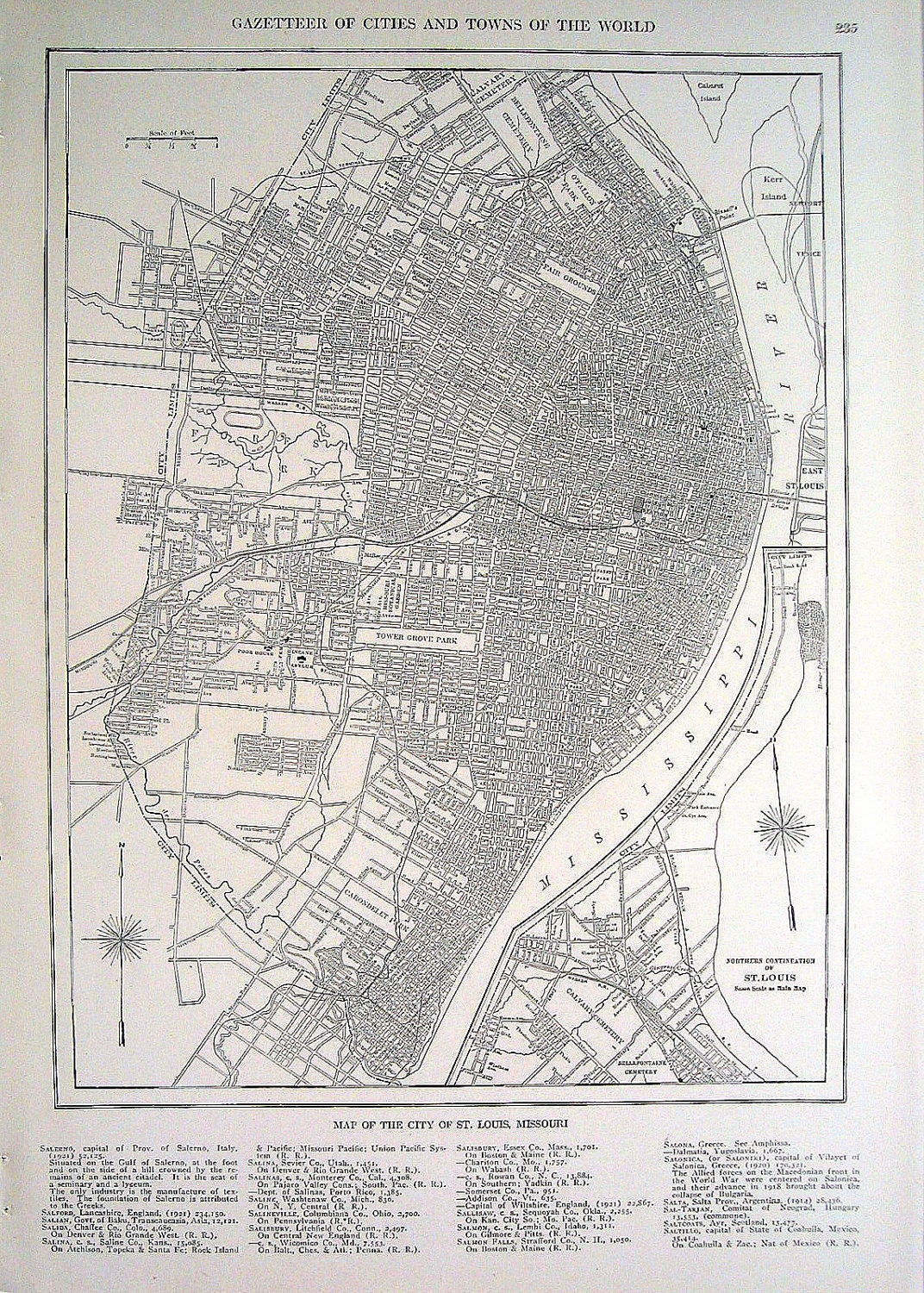 St. Louis Missouri USA City Map 1928 Vintage by mysunshinevintage