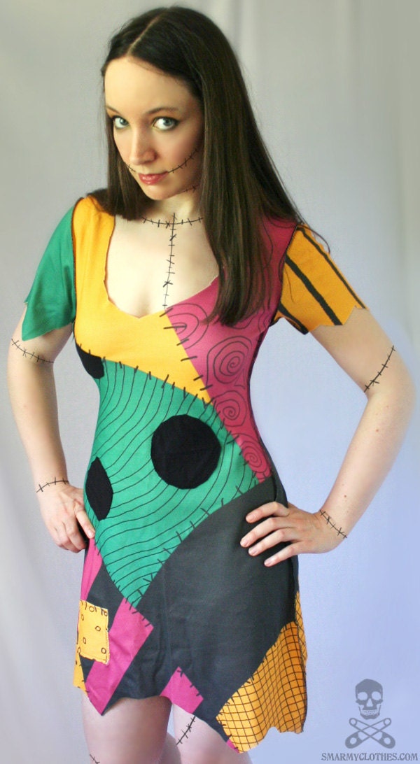 Nightmare Before Christmas Sally ragdoll dress - handmade custom size - smarmyclothes halloween costume