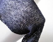 Coast Shrug in Navy - Hand Knit Airy Translucent Textured Bolero - Half Sleeves - Navy Blue Cotton