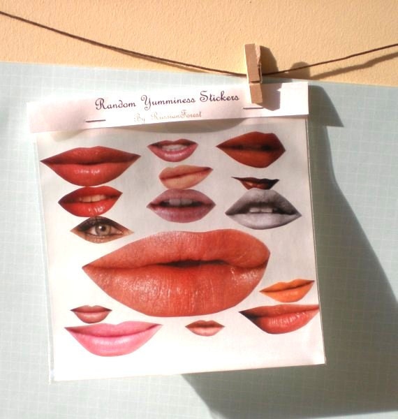 Kissable Lips Stickers Pucker Up Mouth Mwah By Russianforest