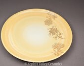 Handmade Ceramic Yellow and Tangerine Botanical Ornamental Dinner Plate