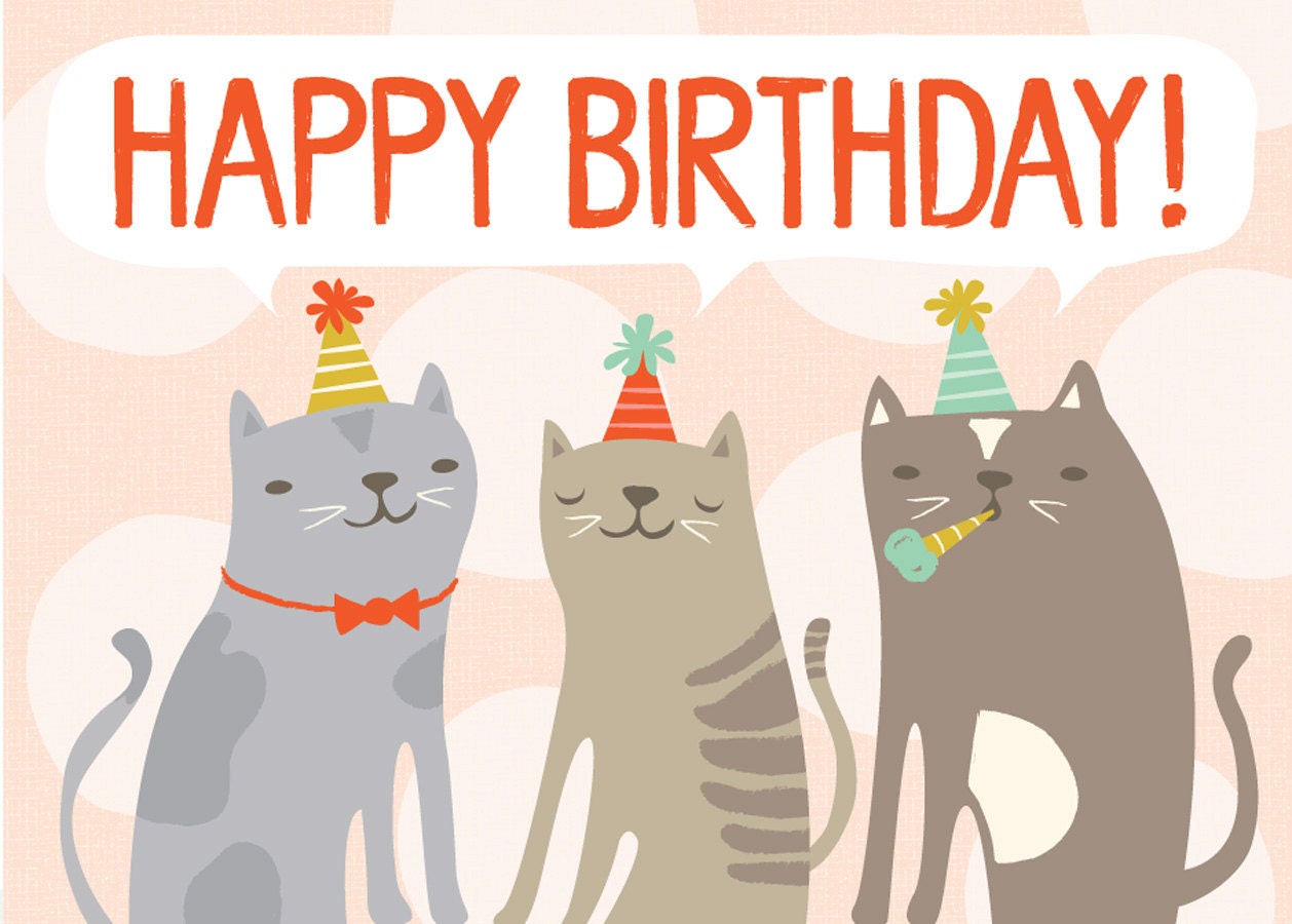 happy purrthday card