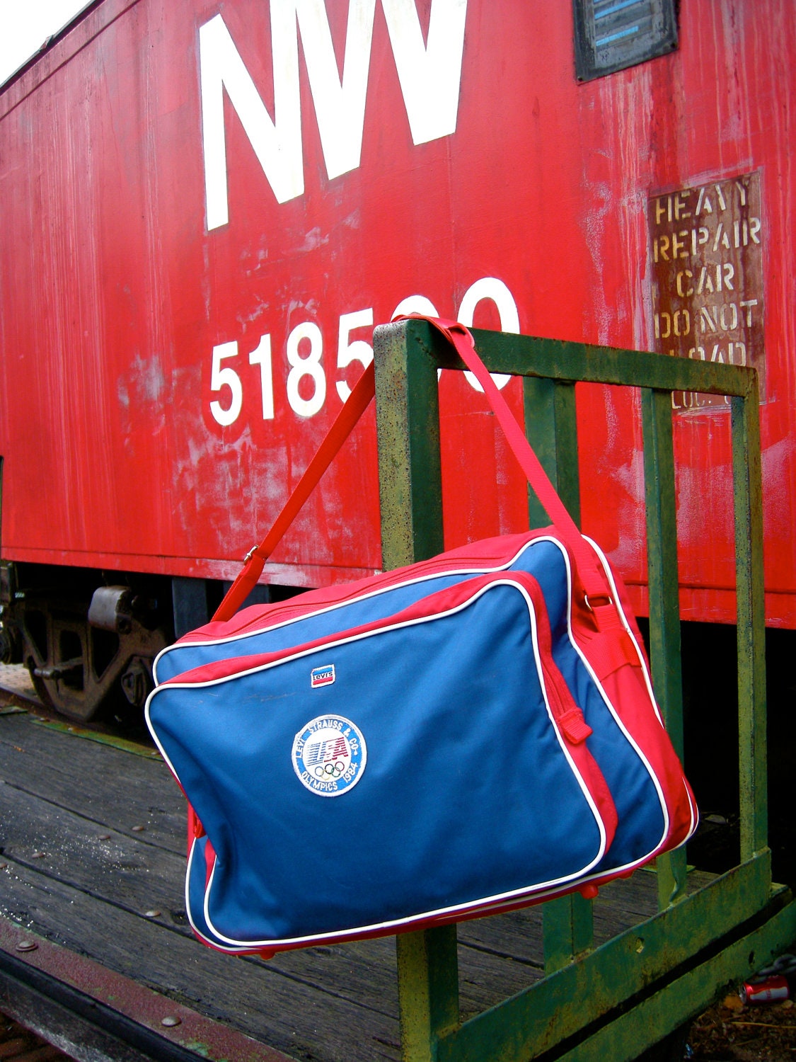 Vintage Duffle - Olympics 1984 - Red White and Blue