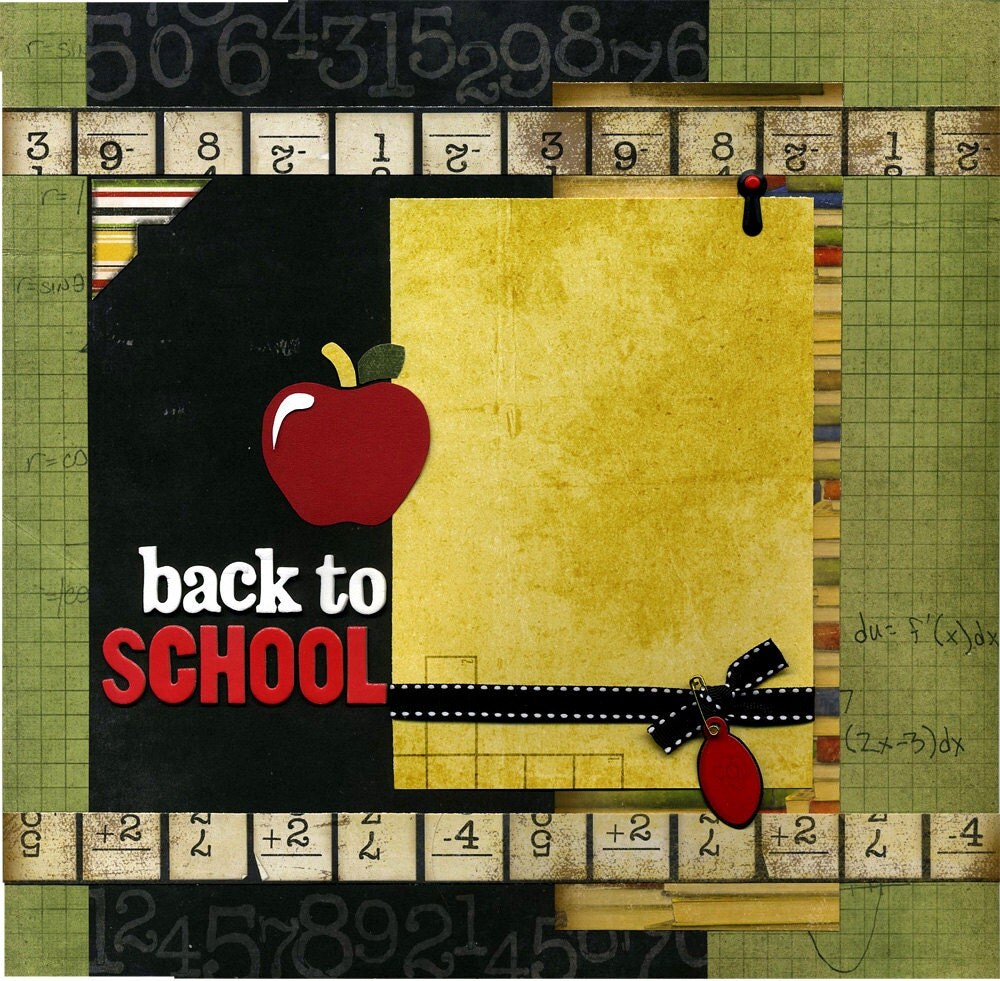 Back To School 12x12 Premade Scrapbook by SusansScrapbookShack
