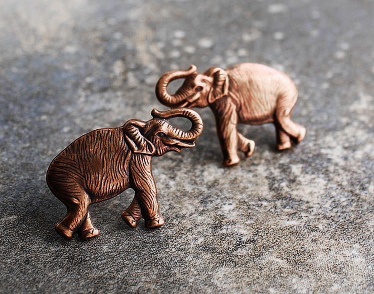 Elephant Trails Copper Earrings