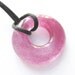 Pink Glass Necklace, Fused Glass Donut Necklace - Crimson Blush - 3712
