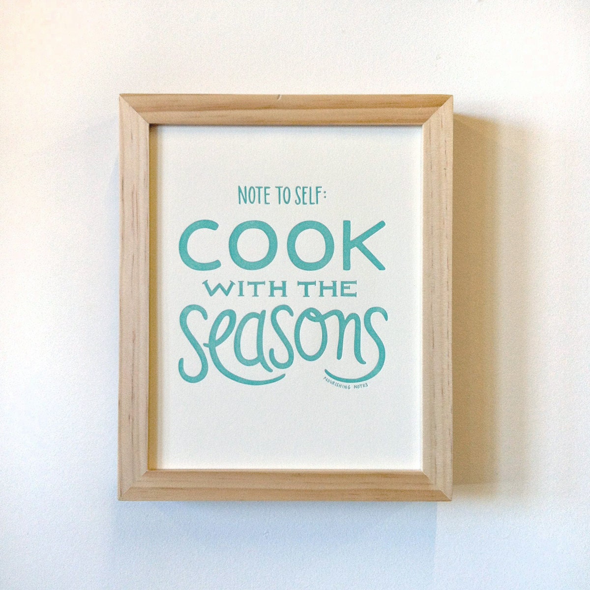 Cook With the Seasons letterpress print