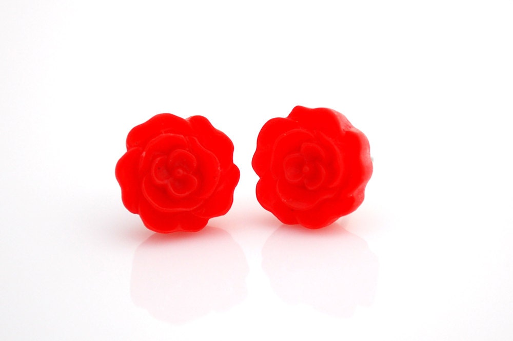 Red Hot Flower Earrings Buy 3 Get 1 Free