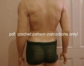 crochet pattern instructions to make Men's Mesh Shorts