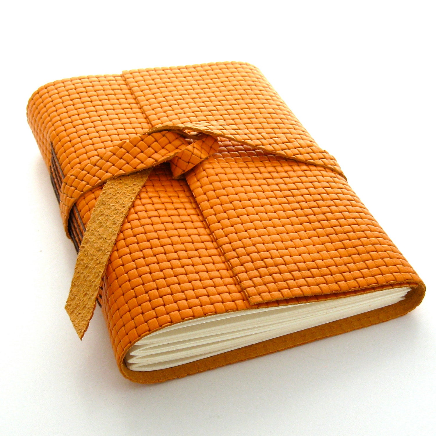 Orange Leather Journal and Sketchbook, An Autumn Journal in Orange and Brown READY TO SHIP