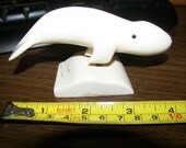 vintage walrus ivory whale native eskimo signed HK carved alaska alaskan bear inuit