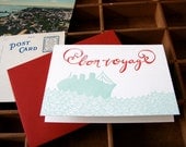 letterpress card bon voyage