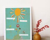 8x10 Nursery Rhyme Art You are my Sunshine Print