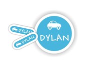 The CARS 3-Set - circles and ovals - Vinyl Name Labels - Waterproof for kids