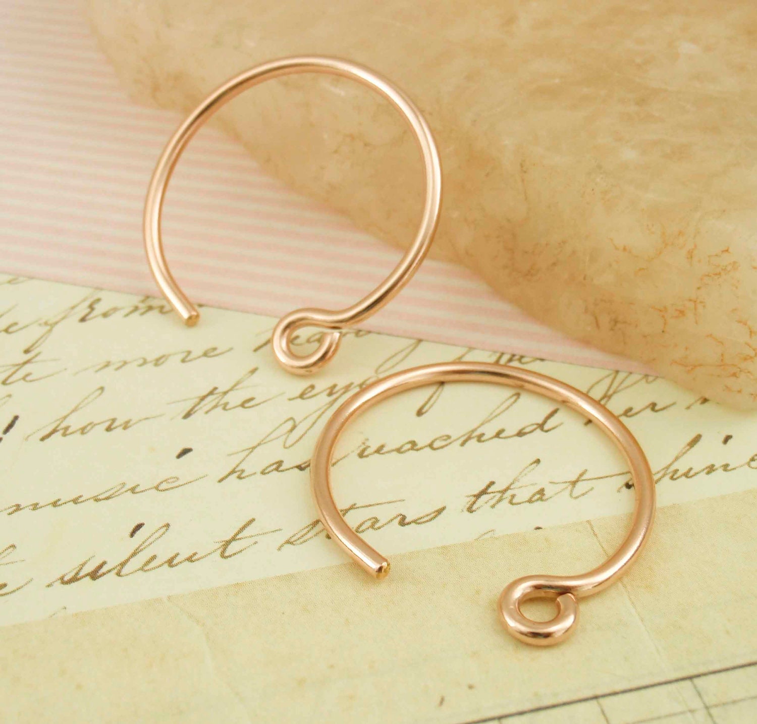 14 Gauge 14kt Rose Gold Filled Earring Hoops - 25mm