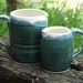 Pitcher Set of 2 Decanter Vase Peacock and Milky White