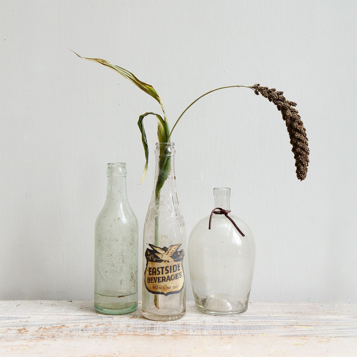 Vintage Soda Bottle Vase / Eagle