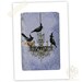 Halloween, Art Print, Giclee, Murder of Crows, Chandelier, Witches Hat, Blue Damask, Collage