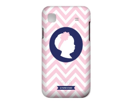 Chevron and Silhouette iPhone Cell Phone Case - Pink